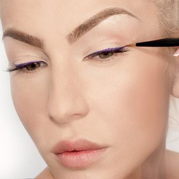 Pensula pentru eyeliner, Girls Best Friend, Sintetic, Argintiu  (5902768448047)