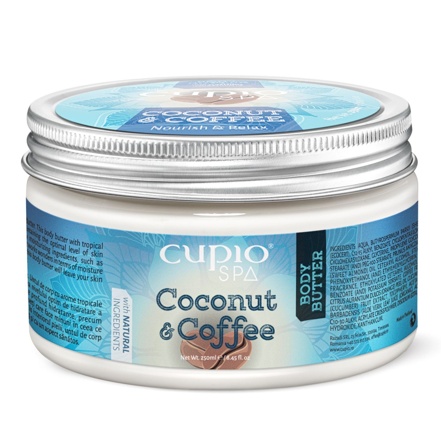 Unt de corp Organic Cupio SPA - Cocos&Cafea 250ml fotografia produsului