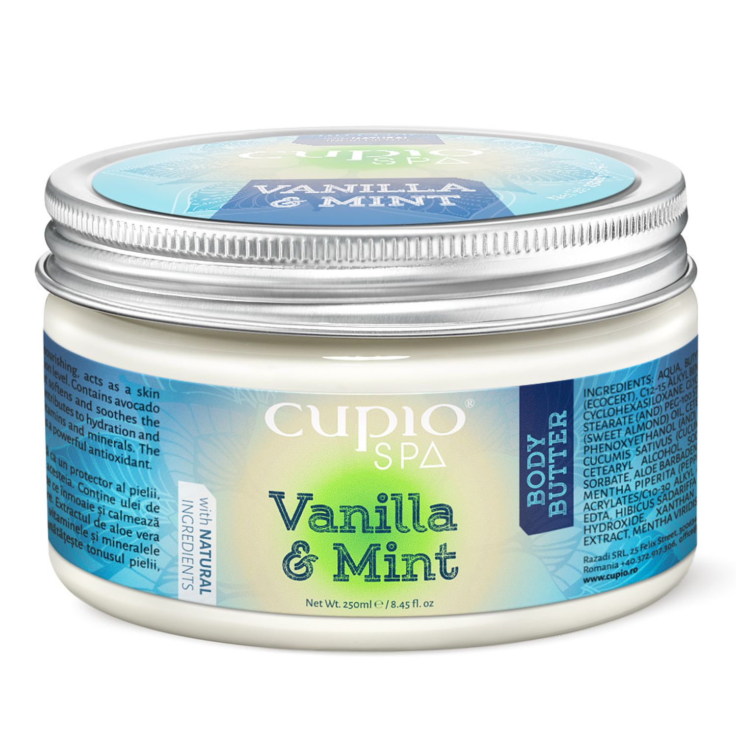 Unt de corp Organic Cupio SPA - Vanilla&Mint 250ml fotografia produsului