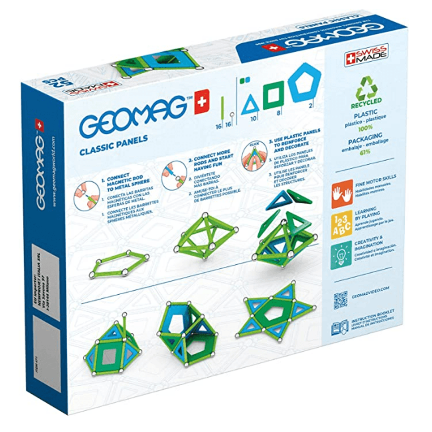 Set Geomag Constructie Magnetic Green Line Classic 52 Piese fotografia produsului View 2 L