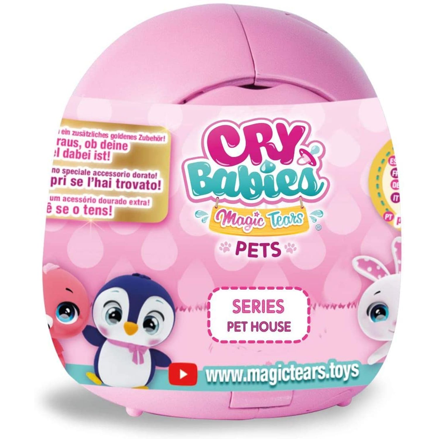 Mini figurina in mini cutiuta, 9 cm, IMC Cry Babies Magic PETS roz fotografia produsului