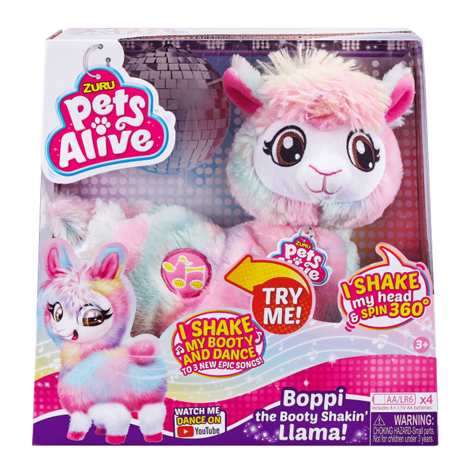 Jucarie interactiva de plus Zuru Pets Alive - Lama rainbow, 9518 fotografia produsului