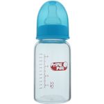 Biberon Primii Pasi borosilicat, 120 ml, Albastru fotografia produsului