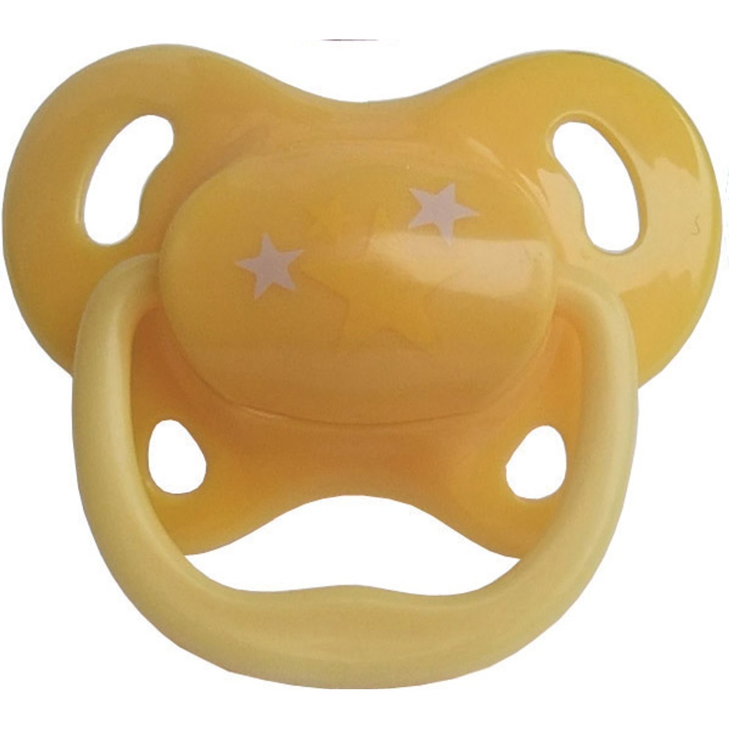Suzeta silicon Primii Pasi ortodontica decorata, 6L+, Galben fotografia produsului