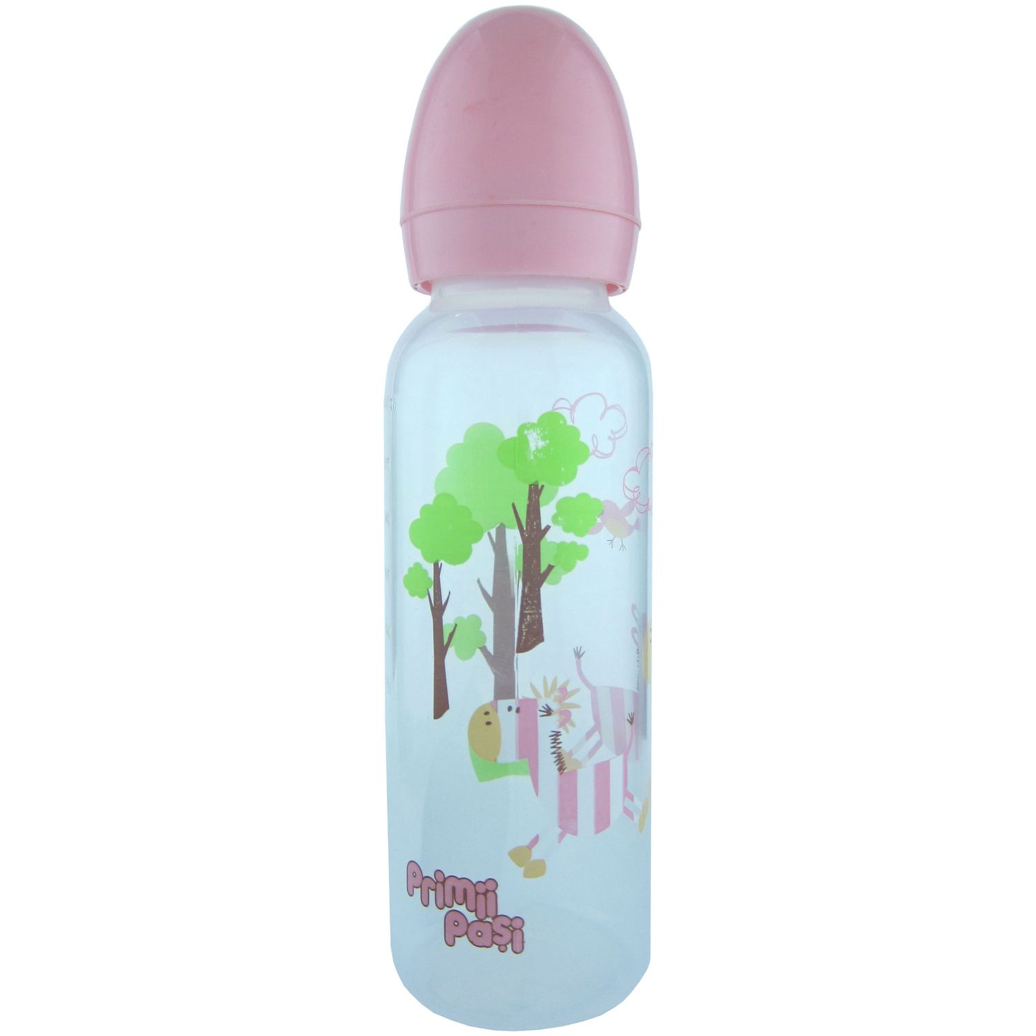 Biberon Primii Pasi decorat, 250 ml, Roz fotografia produsului