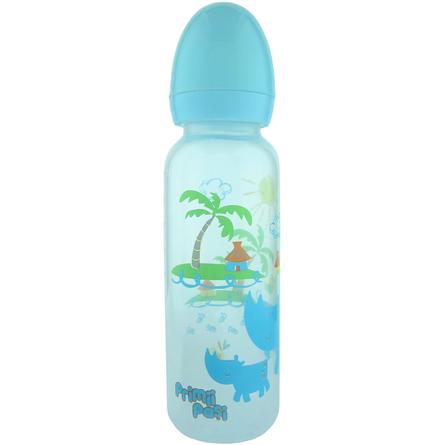 Biberon Primii Pasi decorat, 250 ml, Albastru fotografia produsului