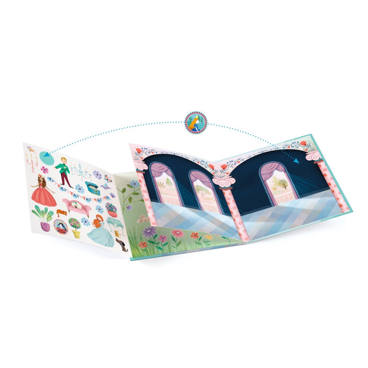 Planse cu abtibilduri repozitionabile Djeco, Viata la castel fotografia produsului View 2 L