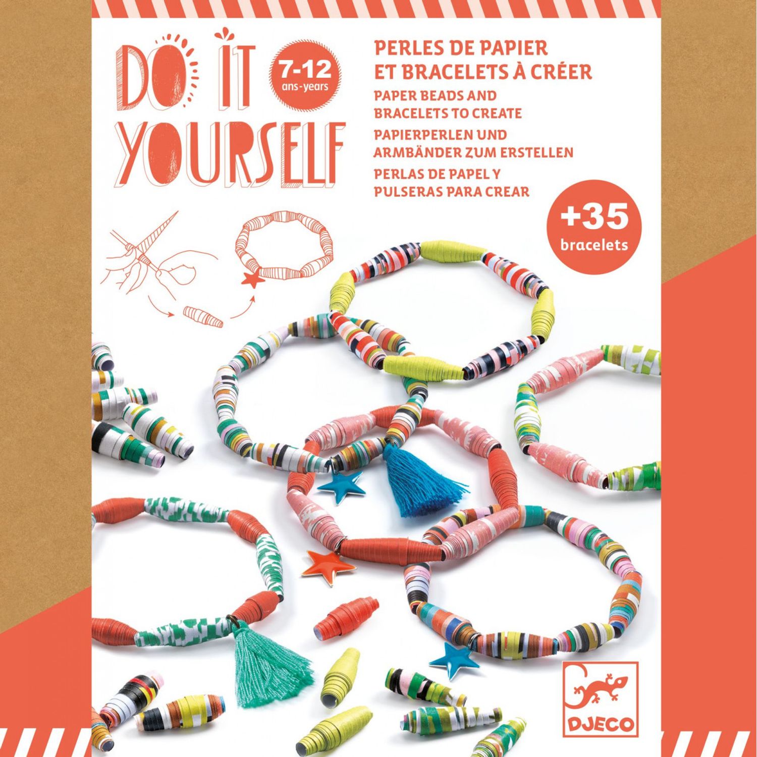 Atelier DIY de confectionat bratari cu margele din hartie, culori Pop fotografia produsului