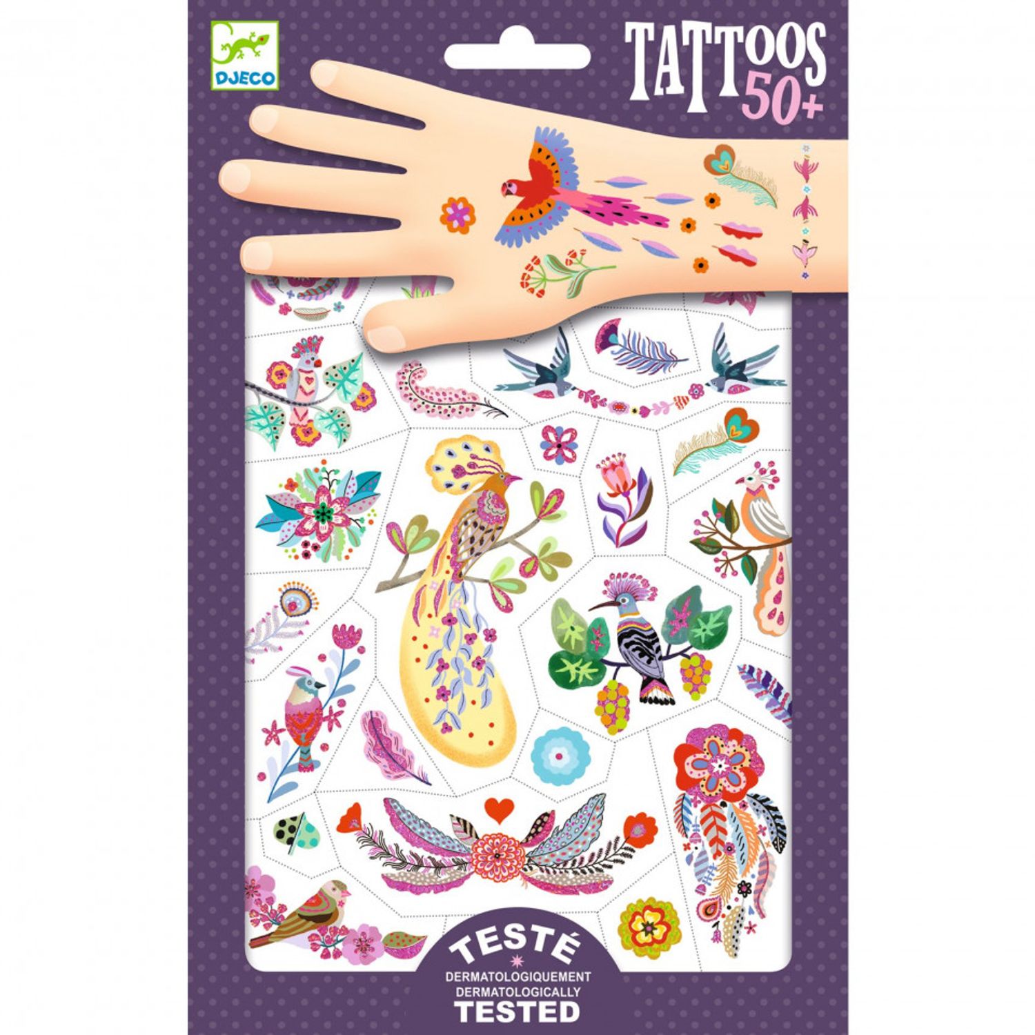 Tatuaje Djeco Pasari multicolore fotografia produsului