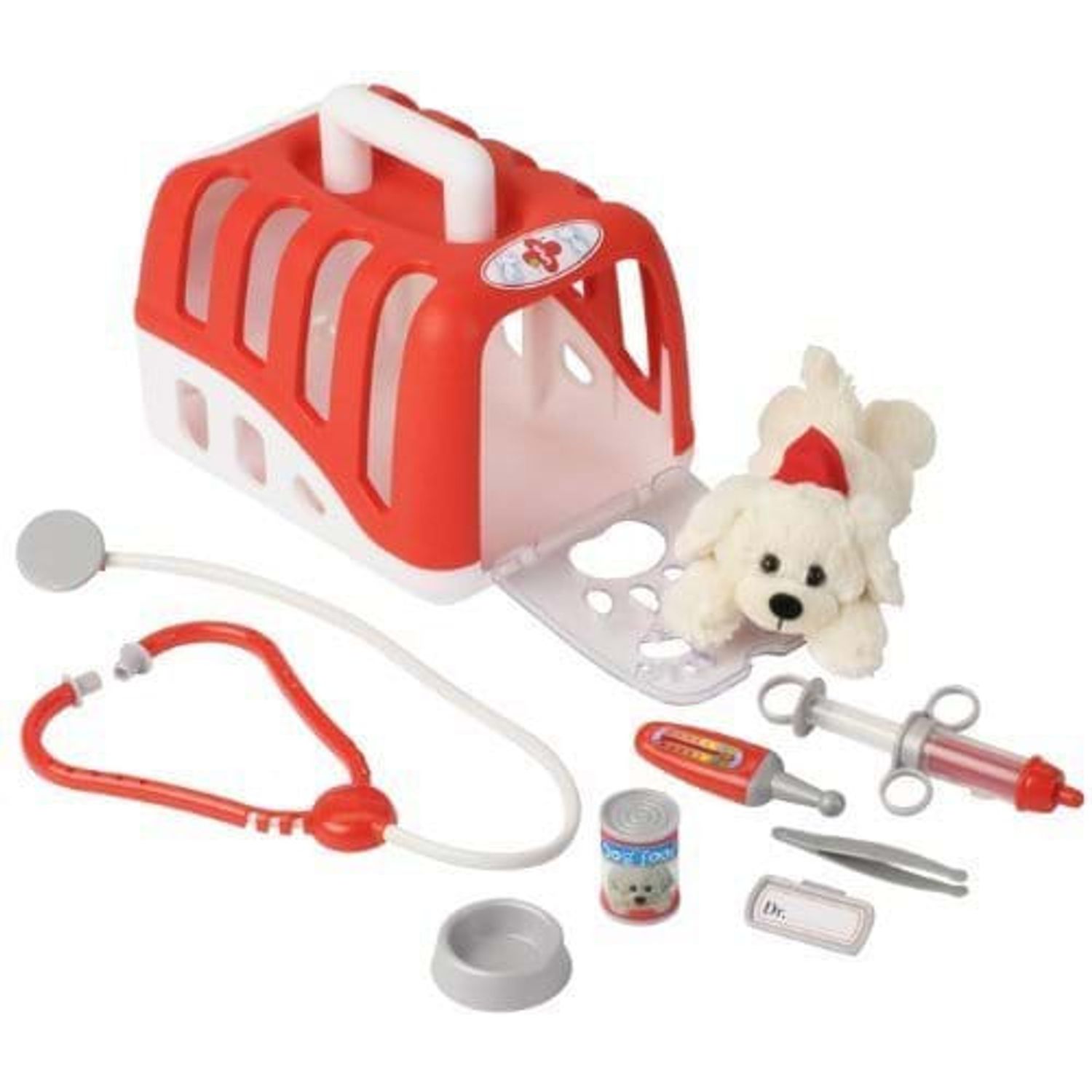 Kit veterinar cu catelus si accesorii fotografia produsului