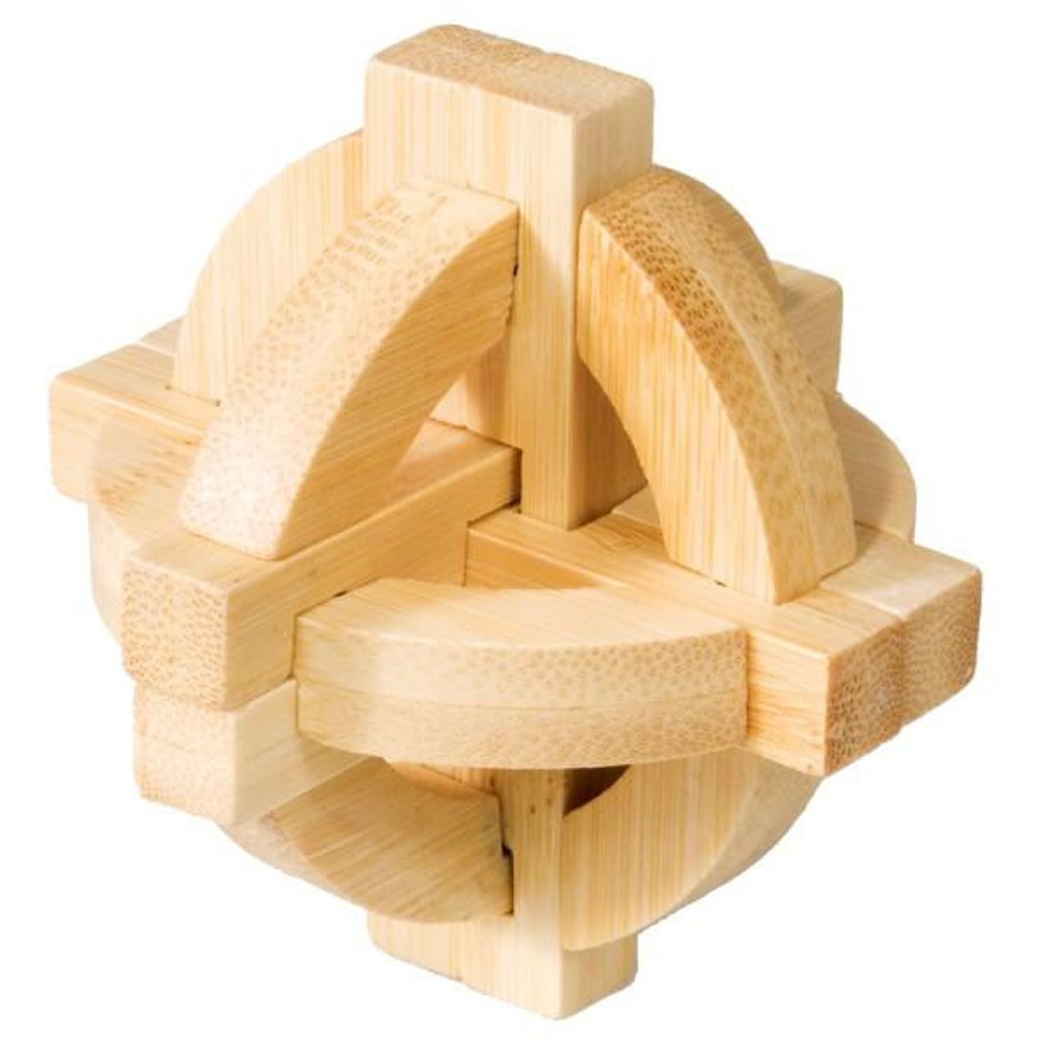 Joc logic IQ din lemn bambus Double disk puzzle 3d fotografia produsului