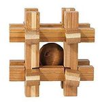 Joc logic IQ din lemn de bambus Box with ball fotografia produsului