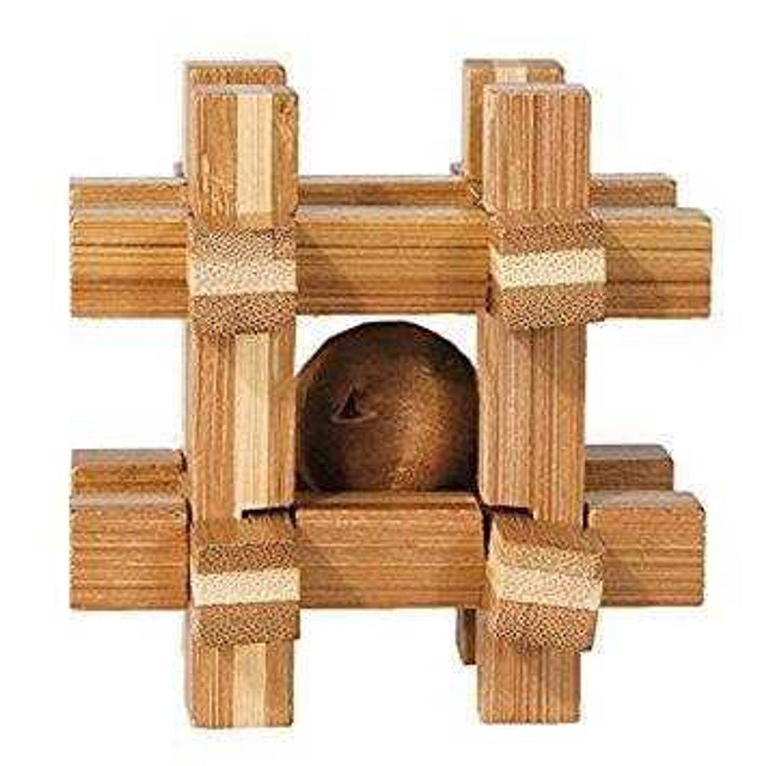Joc logic IQ din lemn de bambus Box with ball fotografia produsului