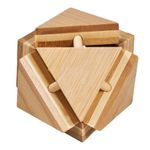 Joc logic IQ din lemn bambus Triangleblock fotografia produsului