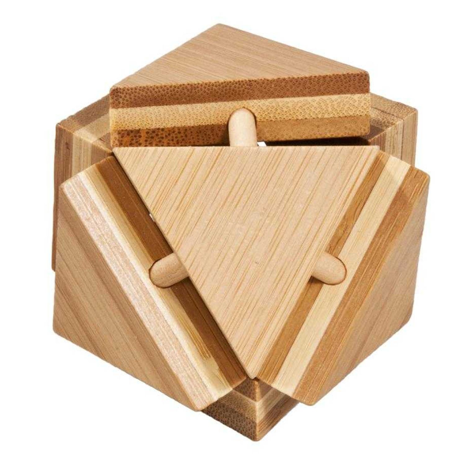 Joc logic IQ din lemn bambus Triangleblock fotografia produsului