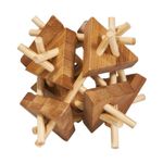 Joc logic IQ din lemn bambus Sticks&triangles fotografia produsului