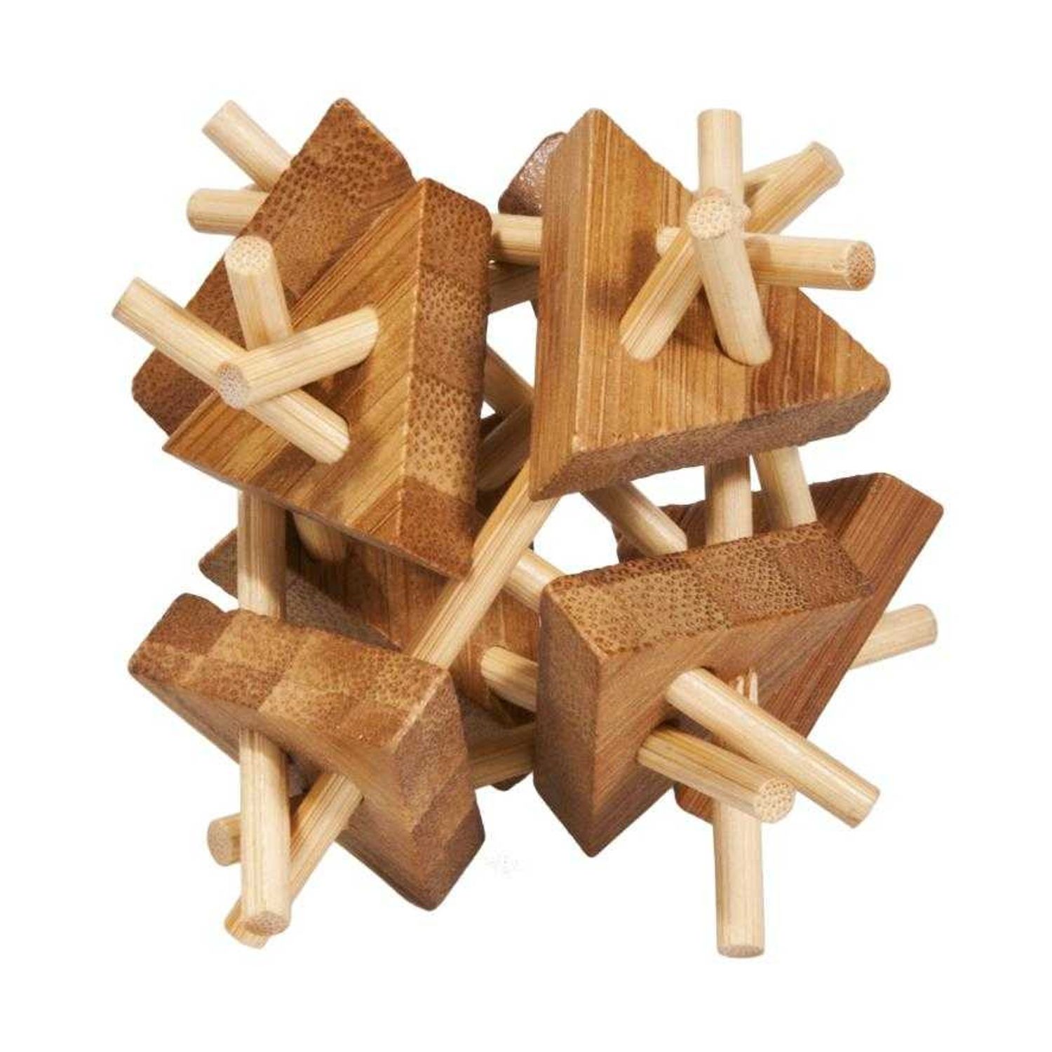 Joc logic IQ din lemn bambus Sticks&triangles fotografia produsului