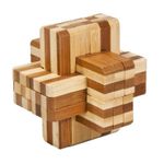 Joc logic IQ din lemn bambus Block cross fotografia produsului