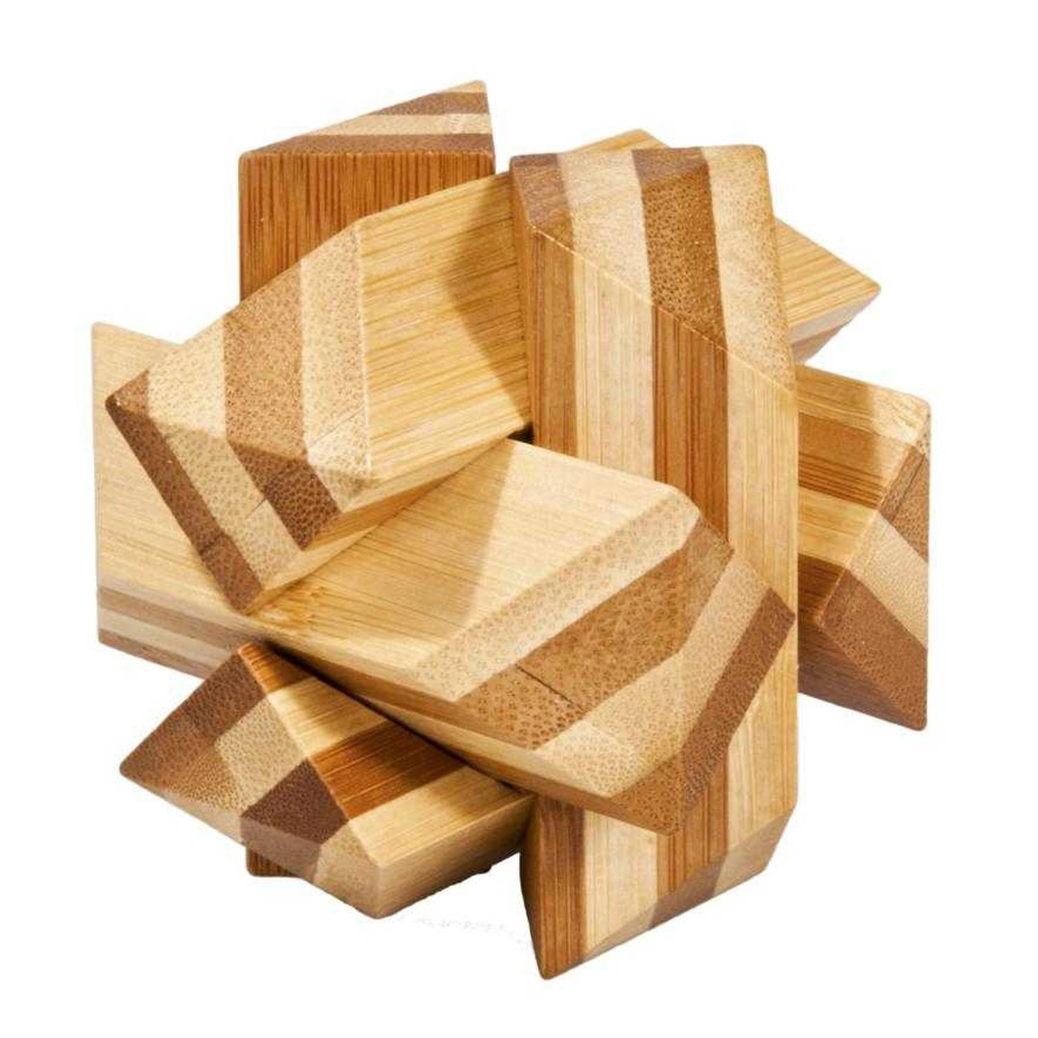 Joc logic IQ din lemn bambus Angular Knot fotografia produsului