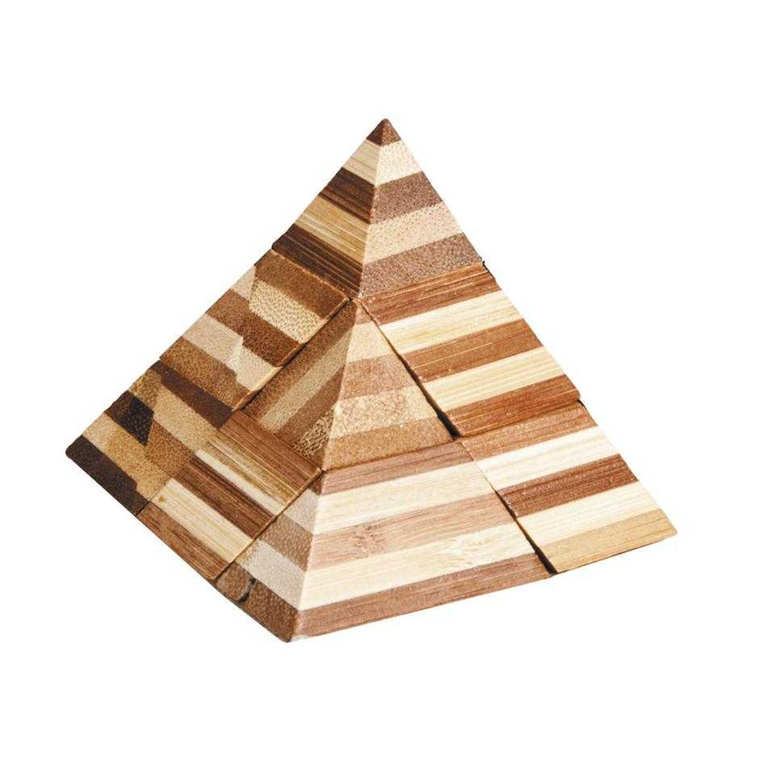 Joc logic IQ din lemn bambus 3D Pyramid fotografia produsului