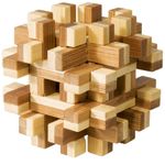 Joc logic IQ din lemn bambus Magic blocks puzzle 3d fotografia produsului