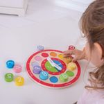 Ceas colorat din lemn fotografia produsului