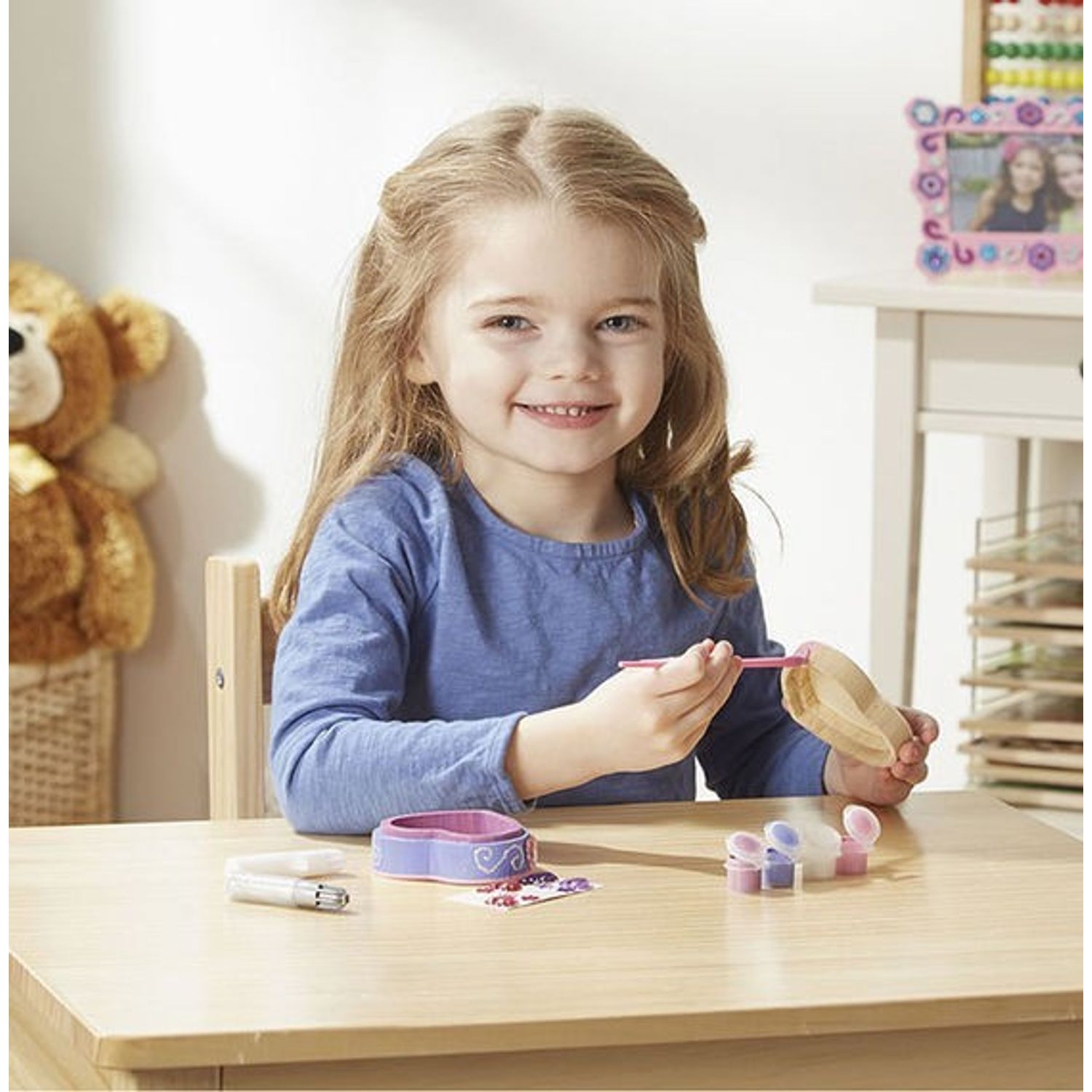 Cutie de decorat din lemn Inimioara fotografia produsului View 2 L