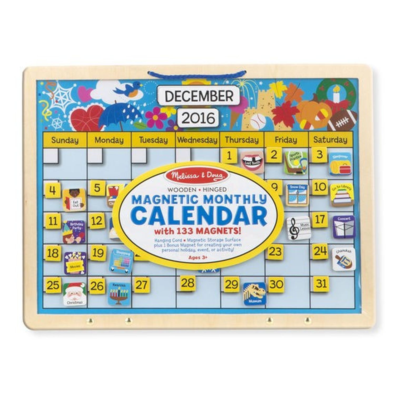 Calendar din lemn magnetic Melissa and Doug fotografia produsului View 3 L
