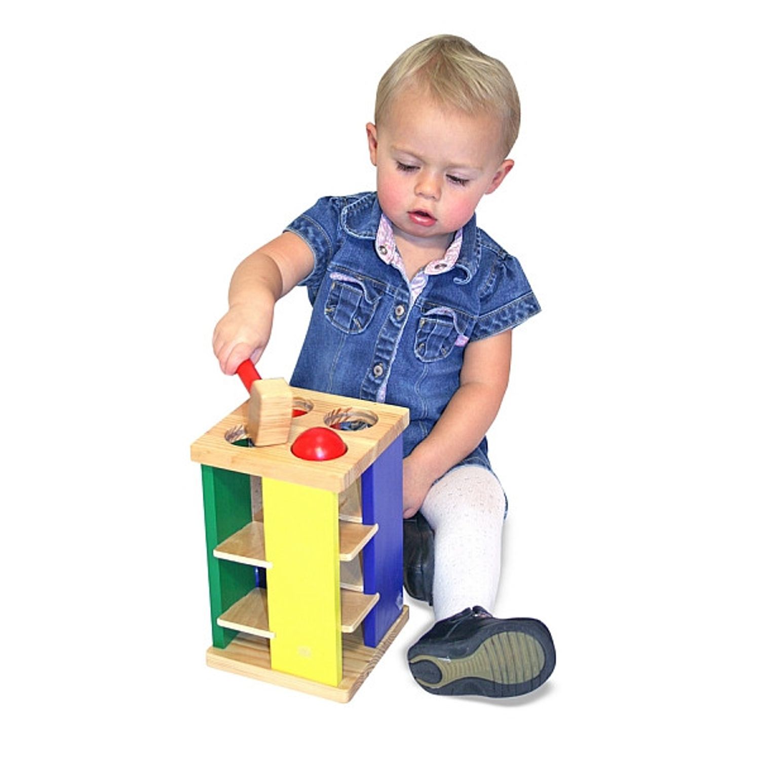 Turnul din lemn cu ciocan si bile Melissa and Doug fotografia produsului View 3 L