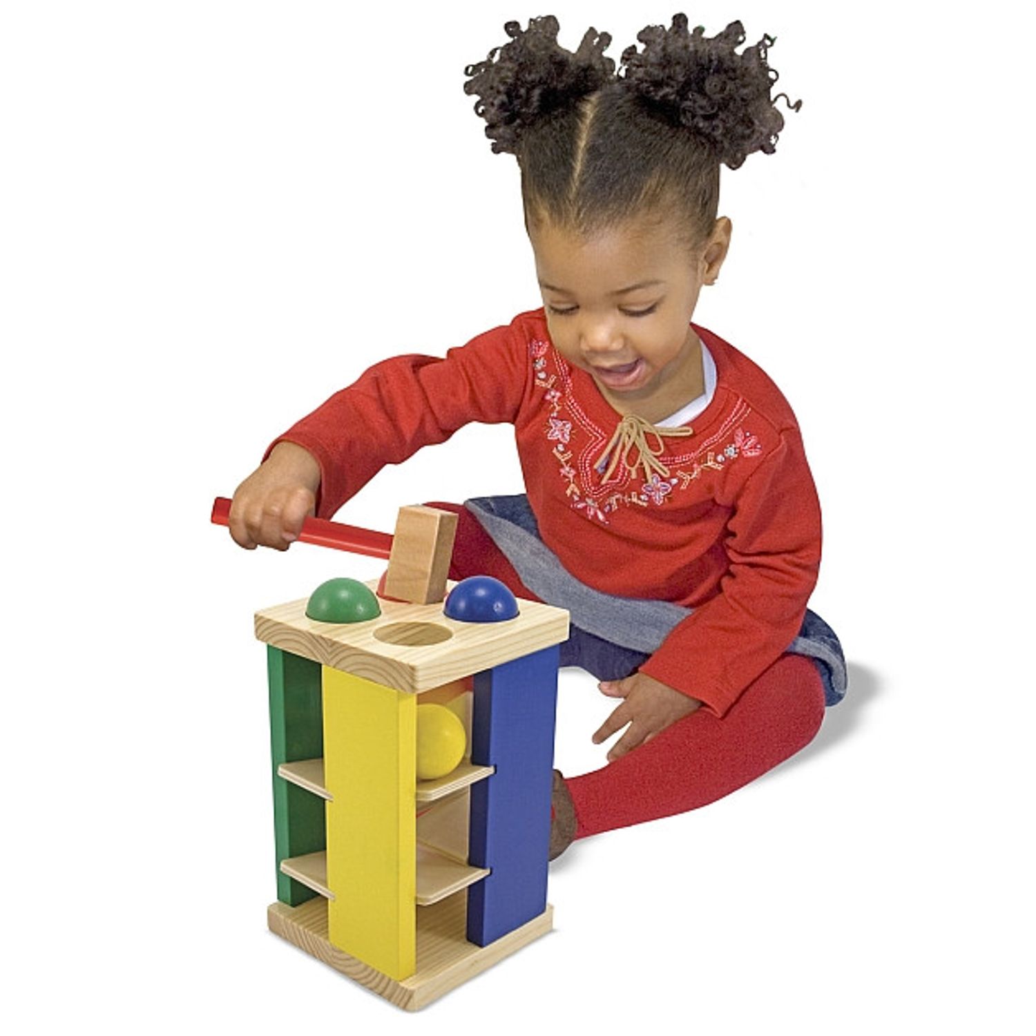 Turnul din lemn cu ciocan si bile Melissa and Doug fotografia produsului View 2 L
