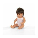 Papusa educationala 38 cm Baietel European Brunet fotografia produsului