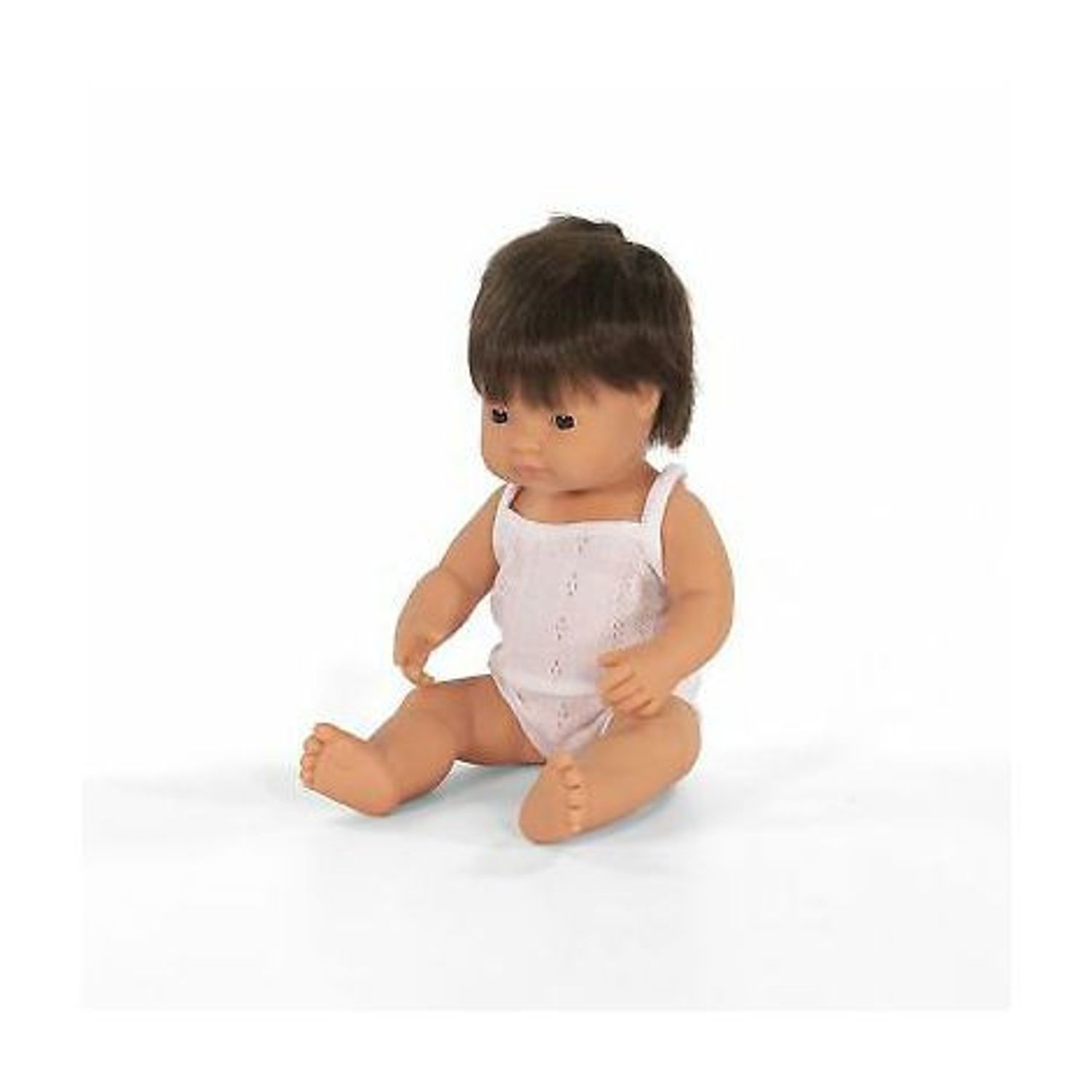 Papusa educationala 38 cm Baietel European Brunet fotografia produsului