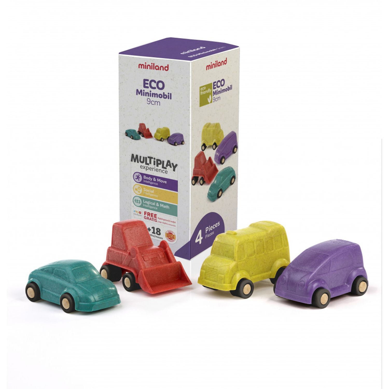 Set 4 vehicule 9 cm Minimobile ECO fotografia produsului