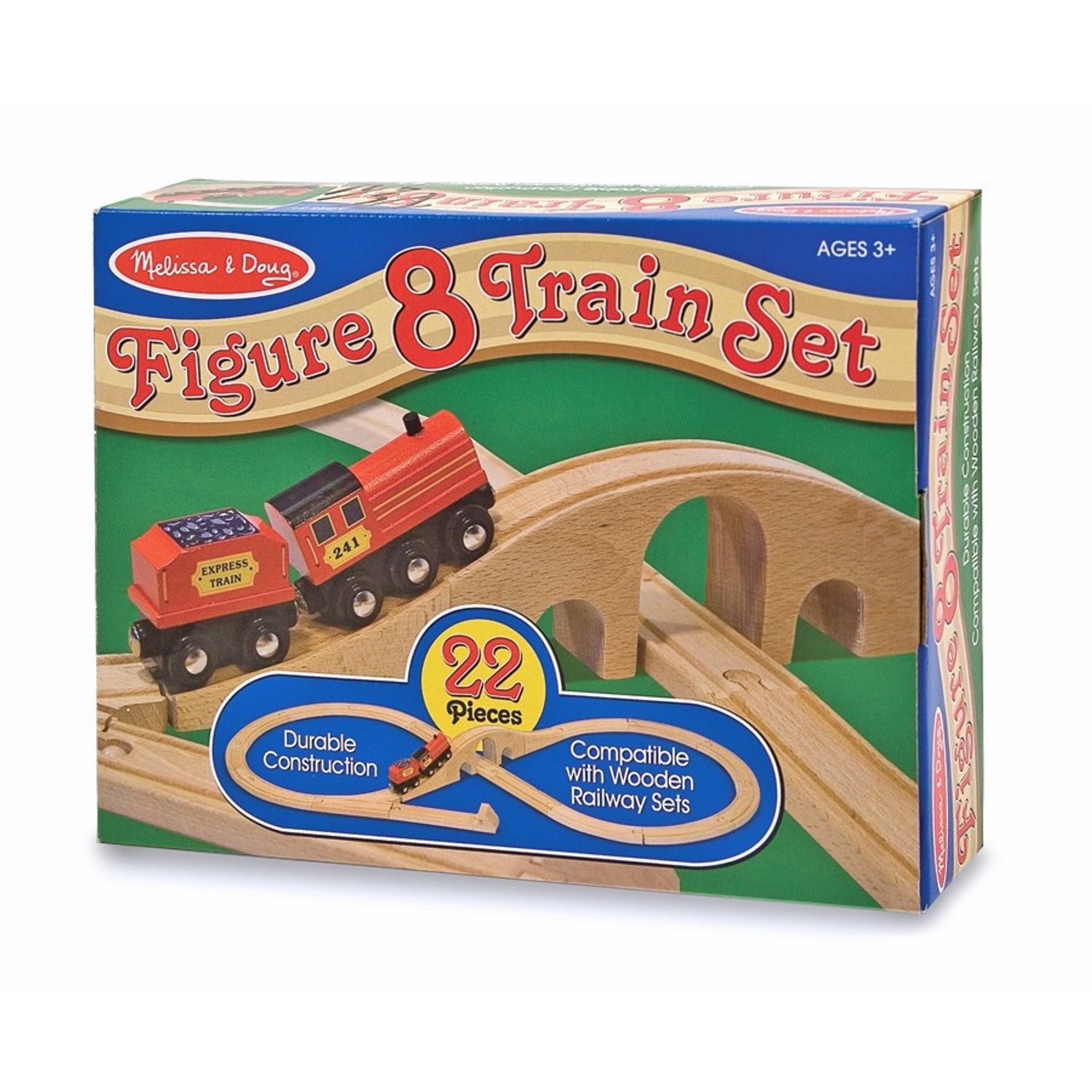 Tren lemn si Circuit 8 Melissa and Doug fotografia produsului View 4 L