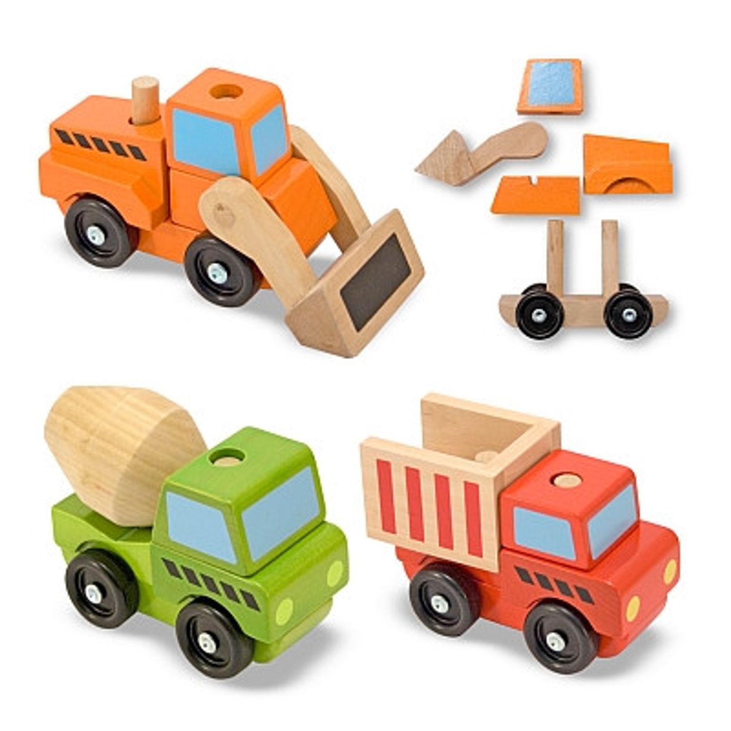 Vehicule utilitare pentru constructii din lemn Melissa and Doug fotografia produsului