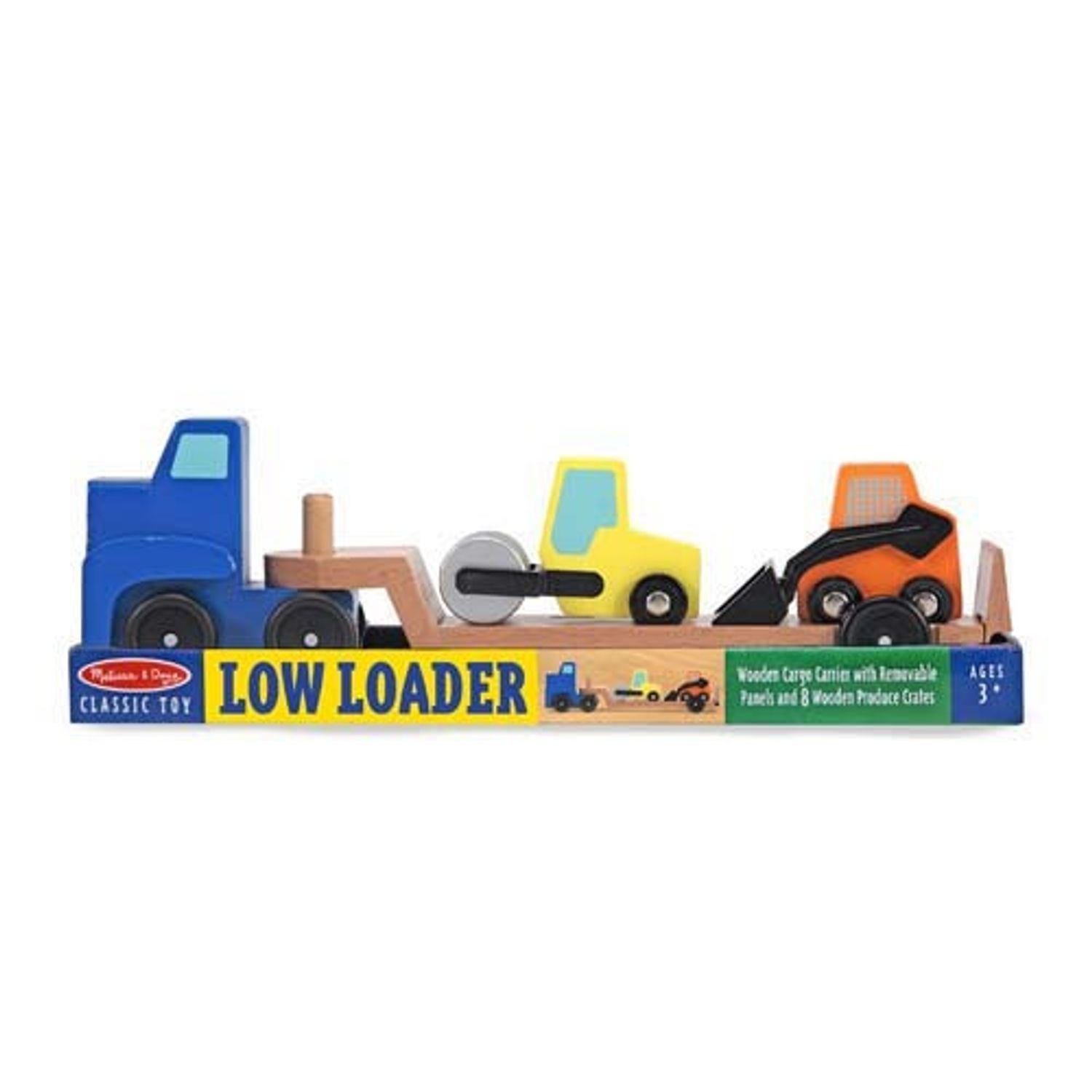 Camion transportor cu platforma cu utilaje de constructii Melissa and Doug fotografia produsului View 2 L