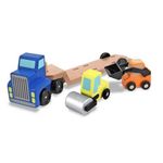 Camion transportor cu platforma cu utilaje de constructii Melissa and Doug fotografia produsului