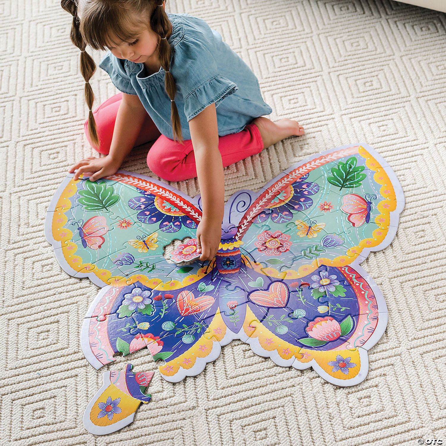 Puzzle de podea in forma de fluture Butterfly Floor Puzzle fotografia produsului View 3 L