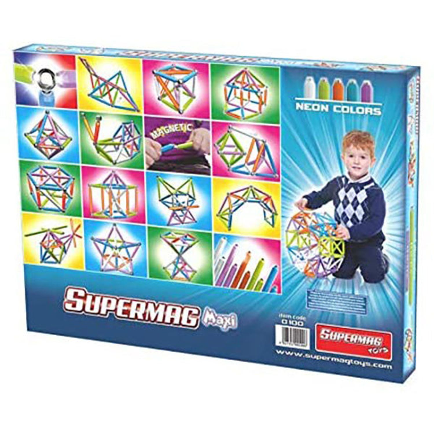 Supermag Maxi Neon - Set Constructie 92 Piese fotografia produsului View 3 L