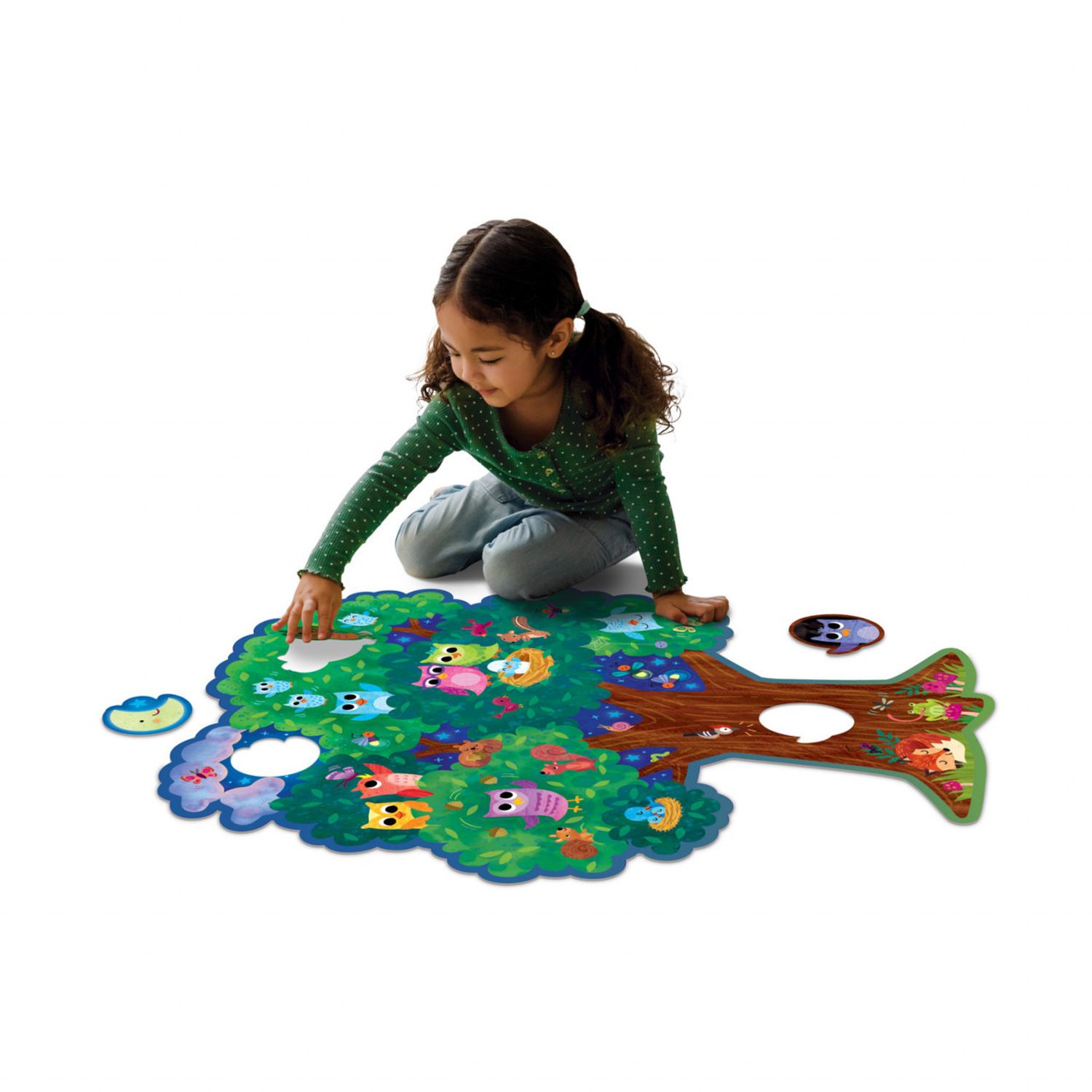 Hoot Owl Hoot, puzzle de podea in forma de copac, cu bufnite fotografia produsului