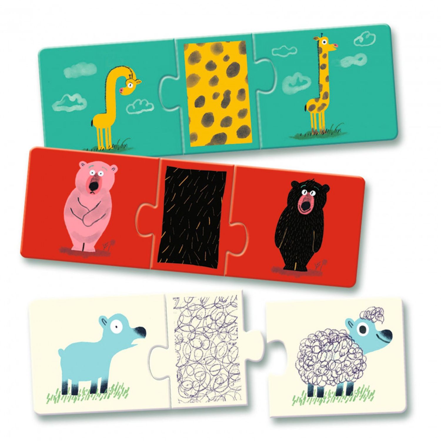 Puzzle trio Djeco animale dezbracate fotografia produsului View 2 L