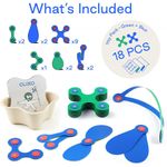 Set Clixo de construit cu magnet, Itsy pack Blue-Green 18 fotografia produsului View 2 S