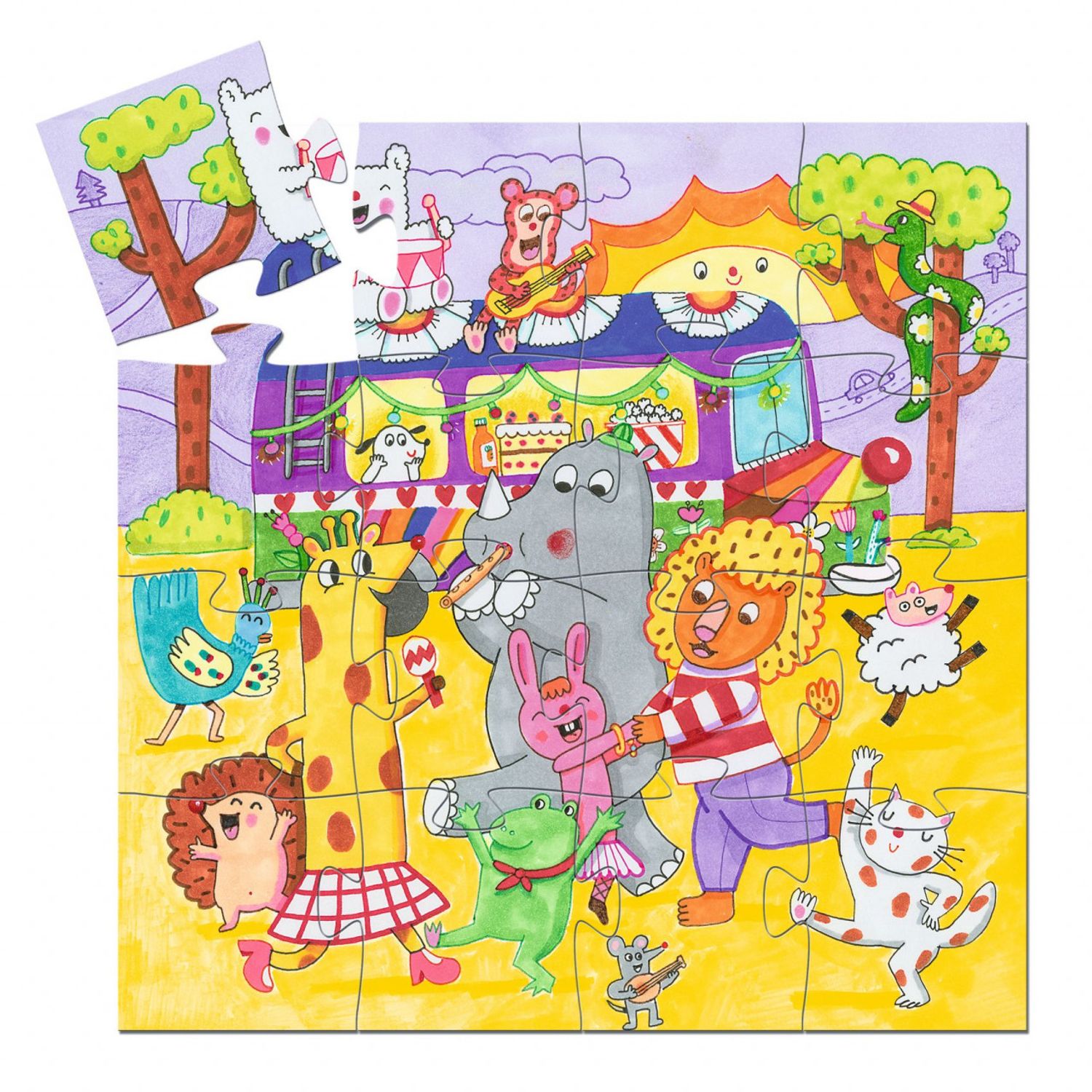 Puzzle Djeco - Autobuzul copilariei fotografia produsului View 2 L