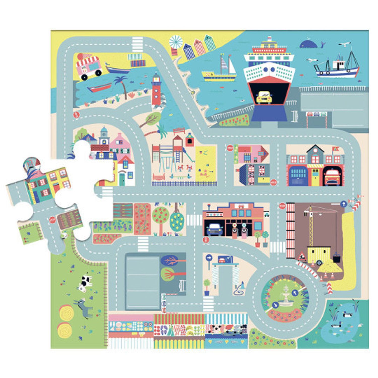 Joc de tip puzzle, circuitul de meu de curse cu masini fotografia produsului View 2 L