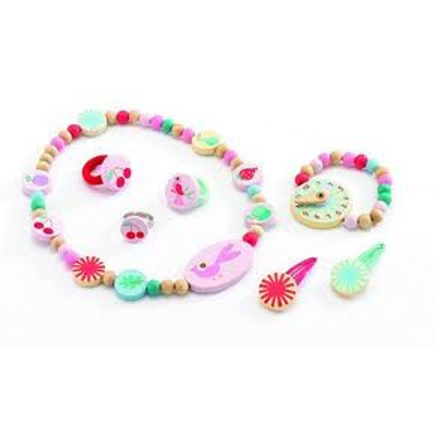 Set bijuterii roz Djeco fotografia produsului View 2 L
