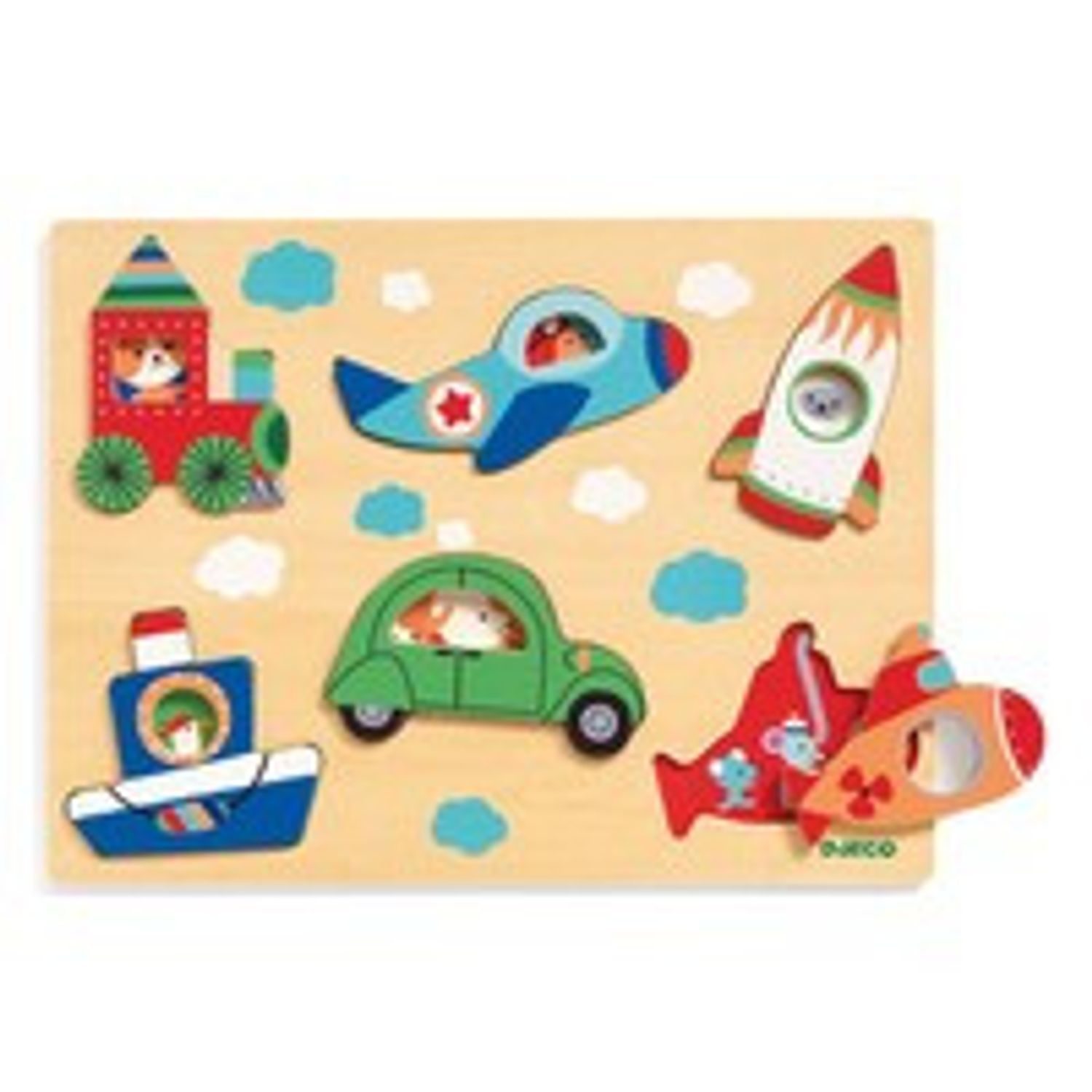 Puzzle Djeco, Vehicule cu surprize fotografia produsului View 2 L