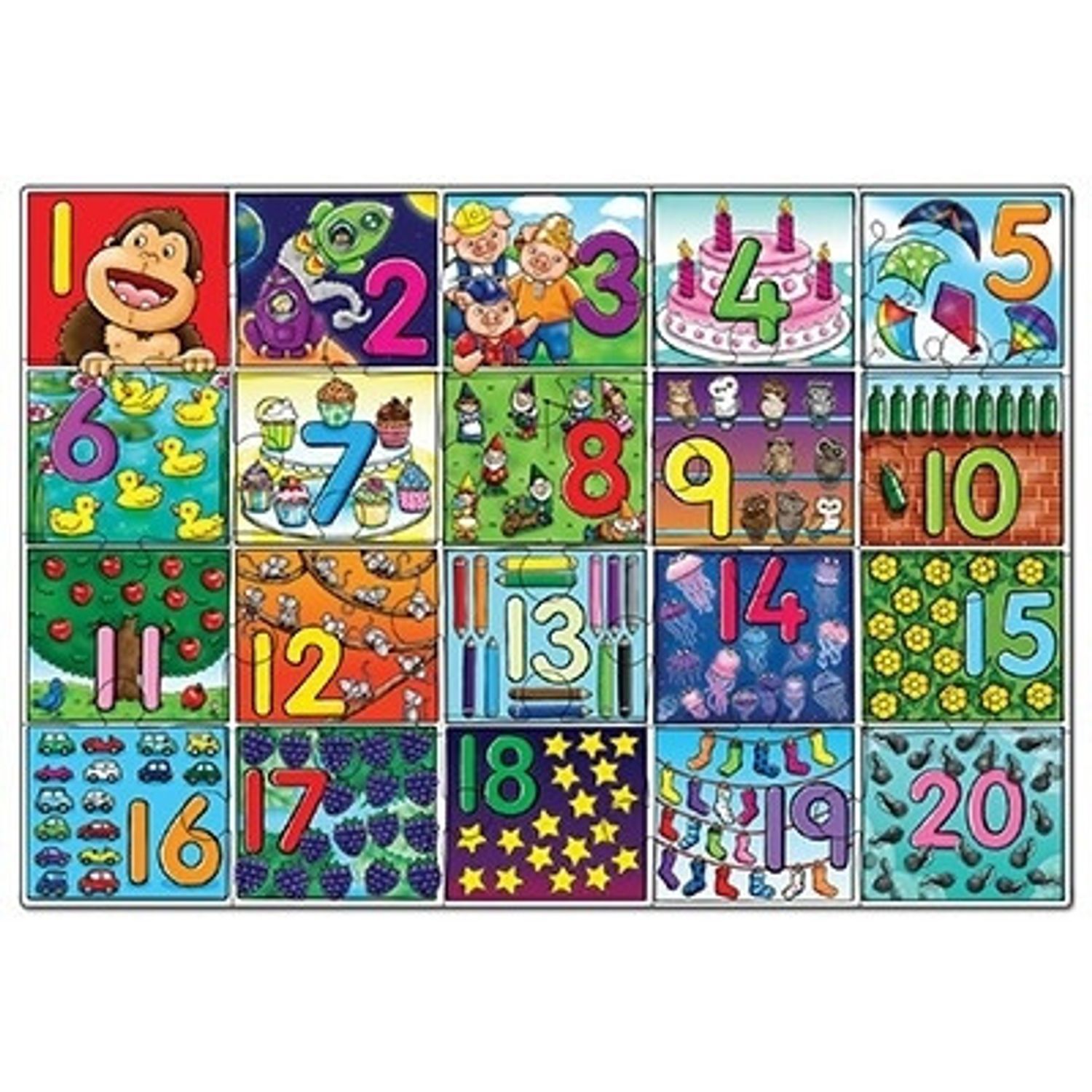 Puzzle de podea Invata numerele (de la 1 la 20) BIG NUMBER JIGSAW fotografia produsului View 2 L
