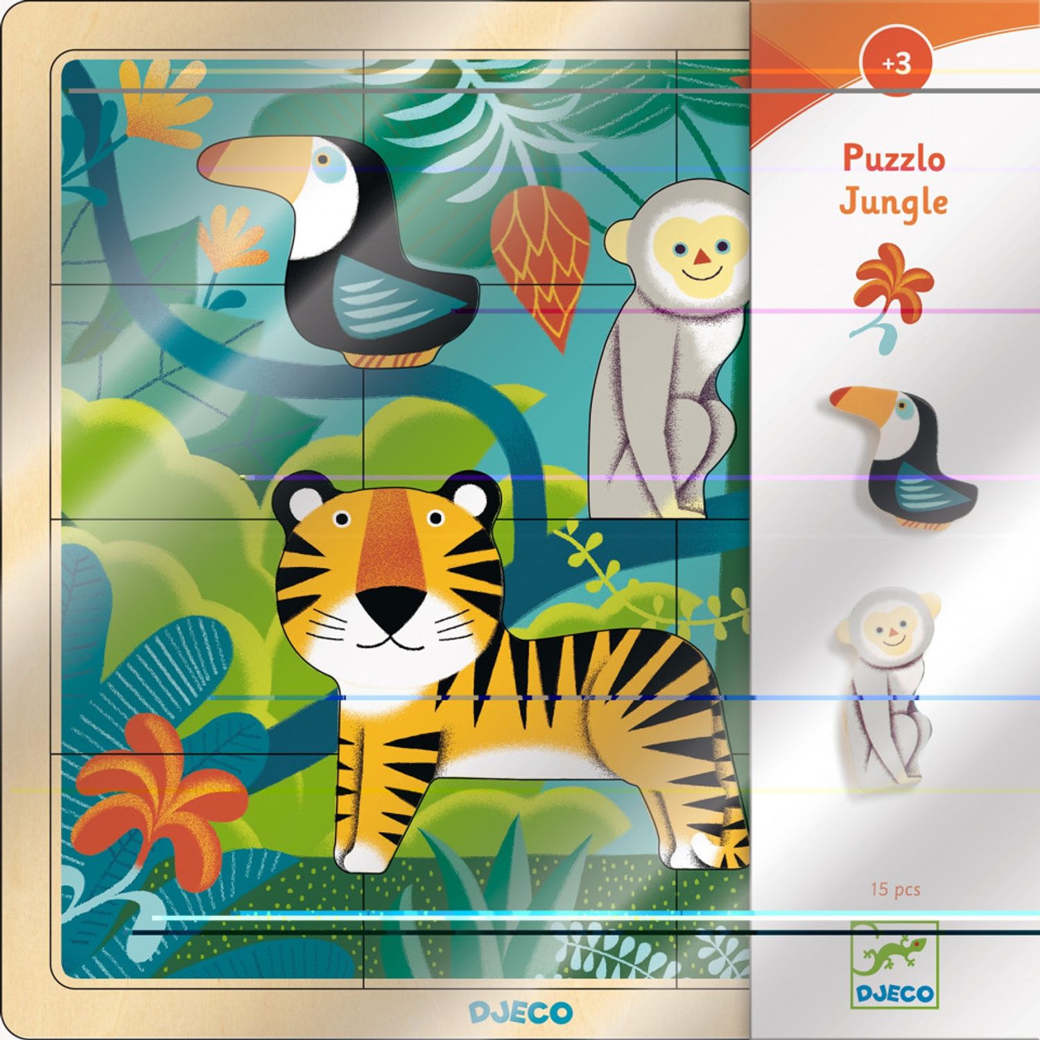 Puzzle lemn Jungla Djeco fotografia produsului View 4 L