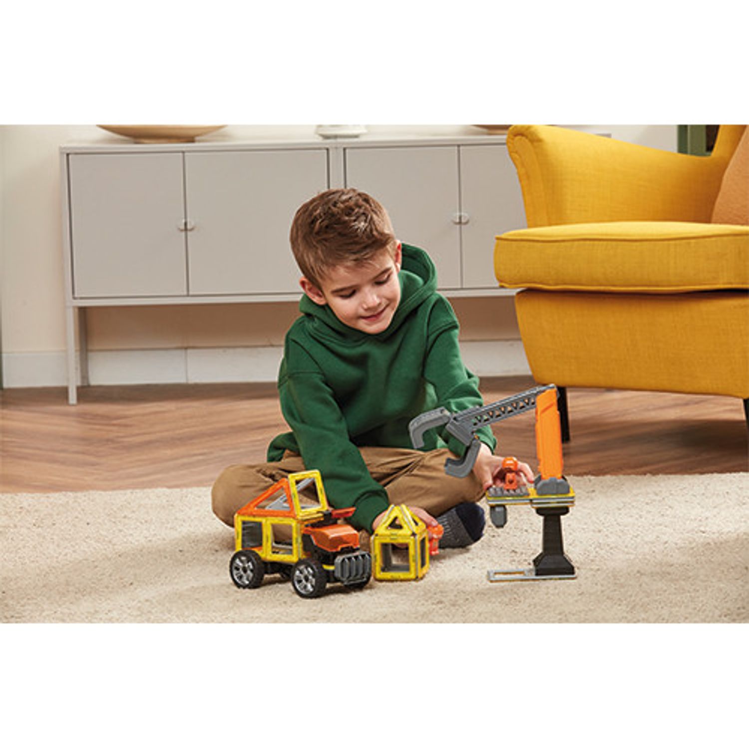 Joc de constructie magnetic Clicstoys Magformers - Set de construit pe santier fotografia produsului View 4 L
