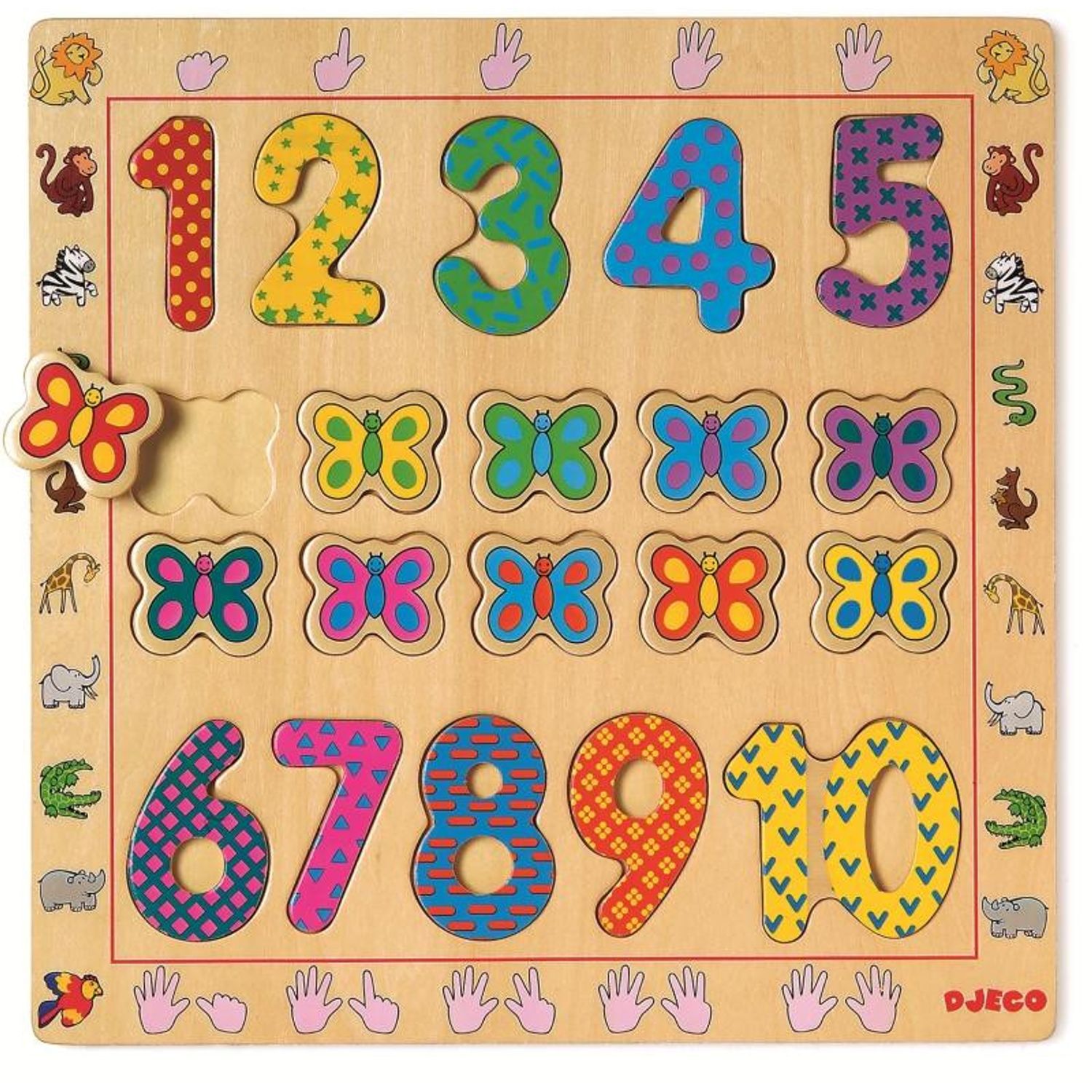 Puzzle din lemn Djeco Cifre fotografia produsului